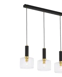 Svietidlá Jupiter 1848 - VA3 - Luster na lanku VANES 3xE27/60W/230V mosadz/čierna 1848