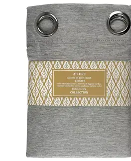 Závesy do spálne Záves na priechodkách Allure 135x250 sivá Merkury Home