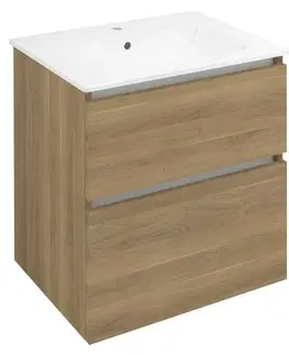 Kúpeľňový nábytok SAPHO - EZARA umývadlová skrinka 59,2x64x46cm, dub cuneo EZ601-2525