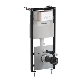 Záchody OMNIRES - Sada: StrongFrame, zabudovací rám s ECO splachovačom + minimal tlačidlo spláchnutia, matná biela STFWCECO1M-RWM