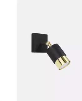 Lampy do obývačky Nástenné svietidlo Nero A-1069 čierna/zlatá