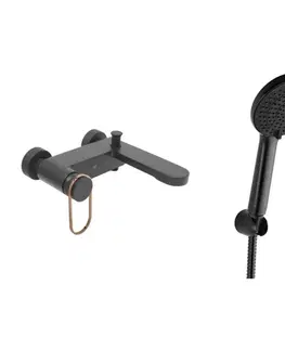 Kúpeľňové batérie Vanová baterie SAT Fusion s vanovým setem 150 mm černá/bronz SATBSFU222CPCBRSET SATBSFU222CPCBRSET
