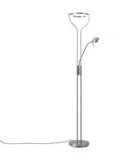 Stojace lampy Moderná stojaca lampa oceľ s čítacím ramenom vrátane LED a stmievača - Divo