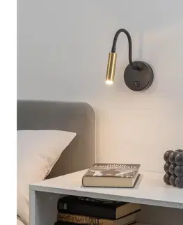 Svietidlá BRILAGI -LED Stmievateľná flexibilná nástenná lampa MAYA 1xG9/4W/230V čierna/zlatá BRI087