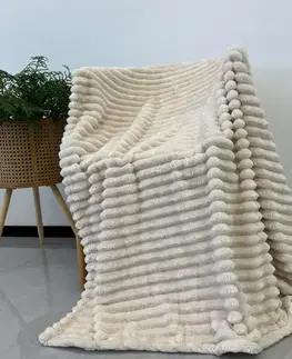 Ozdobné prikrývky Deka Nicola CL2617 170x220 cm svetlobéžová