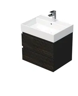 Kúpeľňový nábytok Kúpeľňová skrinka s umývadlom SAT Cube Way 60x47,5x46 cm hnedá mat CUBE3D46602ZHSAT CUBE3D46602ZHSAT
