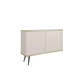 Komody ArtPS Komoda BIJOU K-160 | béžová / čierne nohy