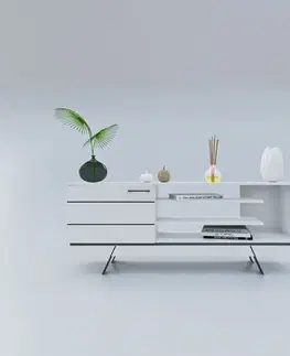 TV stolíky KAROLINE televízny stolík, biely