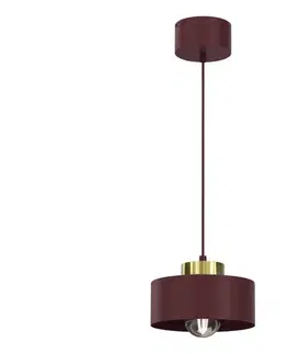 Svietidlá  Závesný luster na lanku MARTI 1xE27/15W/230V bordó/zlatá 9701A