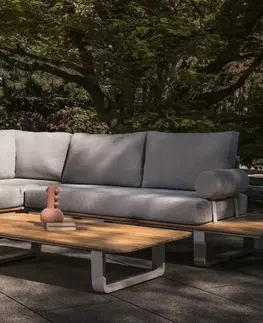 Záhradný nábytok SALEMI 2 záhradná sedacia súprava, teak/sivá