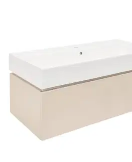 Kúpeľňový nábytok Kúpeľňová skrinka s umývadlom SAT Feel 100x30x46 cm pieskovo béžová mat SATFEEL100BEU2 SATFEEL100BEU2