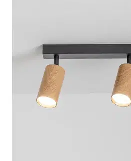 Svietidlá Brilagi - Bodové svietidlo SELE 2xGU10/30W/230V čierna/dekor duba WO-Z2-A-OEM