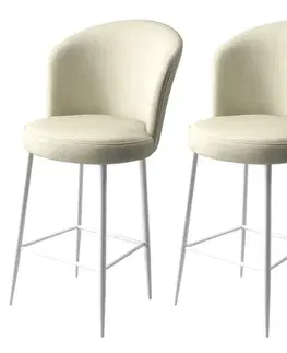 Barové stoličky Bar Stool Set (2 Pieces) Fora - Cream, White