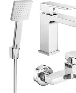 Kúpeľňové batérie MEXEN/S - Uno R45 Set umývadlovej a vaňovej batérie s príslušenstvom, chróm 71403R45-00