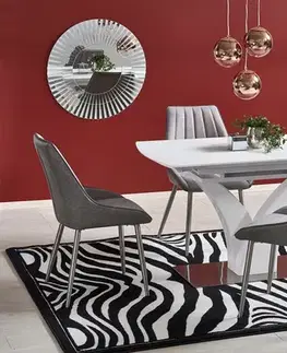 Jedálenské stoly HALMAR Palermo rozkladací jedálenský stôl biela / oceľ