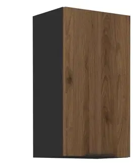 Kuchynské horné skrinky KONDELA Menzo 40 G-72 1F horná kuchynská skrinka čierna / orech
