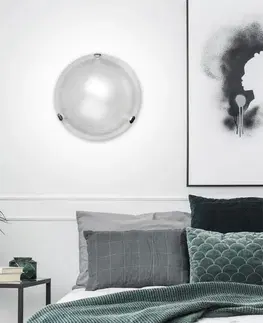 Stropná svetla Stropné svietidlo biele sklo okrúhle nástenné 60W Wrap