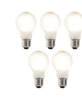 LED osvetlenie Sada 5 LED žiaroviek E27 Filament A60 matné sklo 4W 450lm 2700K