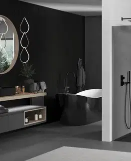 Sprchové dvere MEXEN/S - Kyoto Sprchová zástena WALK-IN 70 x 200, grafit 8 mm, grafit metal 800-070-101-95-40