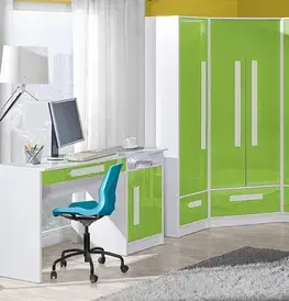 Regály GULIANO kombinovaný regál G7, biela / tyrkysová