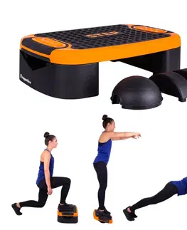 Step mostíky Multifunkčný aerobic step inSPORTline Multifun čierno-oranžová