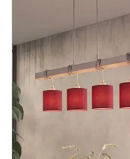 Svietidlá BRILAGI - LED luster na lanku NUBILA 4xE27/60W/230V sivá/pompejská červená 1xEG49927A+4xBG1579