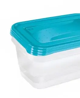 Dózy na potraviny Kinekus Dóza do mrazničky, plastová, obdĺžniková, FREDO FRESH, 1,25l, sada 3ks