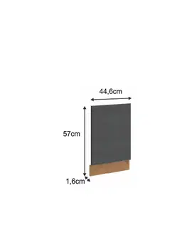 Kuchynské dolné skrinky KONDELA Vega ZM 570x446 dvierka na umývačku dub lancelot / sivá matná
