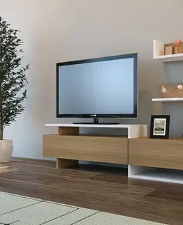 Obývacie steny TV skrinka / Obývacia stena Ayaz - Teak, White