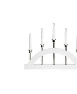 Svietidlá Markslöjd 705832 - Vianočný svietnik BRIDGE 5xE10/3W/230V biela 705832