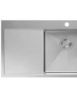 Kuchynské drezy Quadron Quadron - Oceľový drez RUSSEL 111 BRUSH NICKEL Pravá komora HB7912-RBS