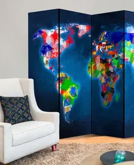 Paravány Paraván Colorful map Dekorhome