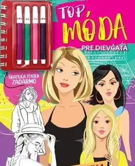 Nalepovačky, vystrihovačky, skladačky Top móda pre dievčatá - omaľovánka