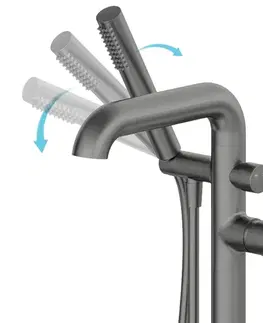 Kúpeľňové batérie DEANTE - Silia titan Vaňová batéria, voľne stojaca, so sprchovacím setom BQS_D17M