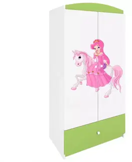 Skrine do izieb Skriňa Babydreams Zelená – Princezná 1