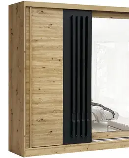 Šatníkové skrine Skriňa Avantgarde AV-5-200 artisan/lamely grafit