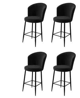 Barové stoličky Bar Stool Set (4 Pieces) Fora - Black