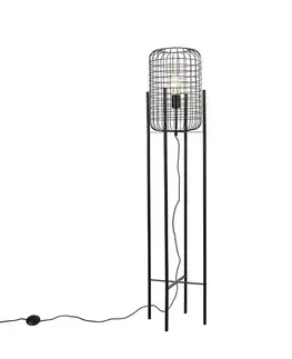 Stojace lampy Priemyselná stojaca lampa čierna - Bliss Vefa