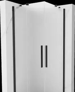 Sprchovacie kúty MEXEN/S - Velar Duo sprchovací kút, posuvné dvere 80 x 80, dekor, čierna 871-080-080-32-70