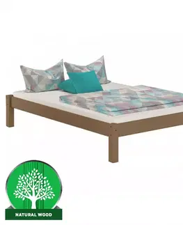 Drevené postele Posteľ Dora 180x200 borovica morená hnedá