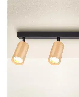 Svietidlá BRILAGI - Bodové svietidlo SELE 3xGU10/30W/230V čierna/dekor duba WO-Z3-A-OEM