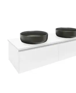 Kúpeľňový nábytok Kúpeľňová skrinka s krycou doskou SAT Evolution 118x30x44, 8 cm biela mat SATEVO120WMD SATEVO120WMD