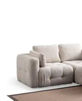 Sedacie súpravy Rohová sedacia súprava / Rohová pohovka Amaris 2 Seater With Pouffe - Beige