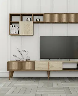 Konferenčné stolíky Televízna stena Milan Walnut and Travertine