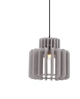 Závesné svietidlá Retro závesná lampa čierna s hnedosivým tienidlom - Felt
