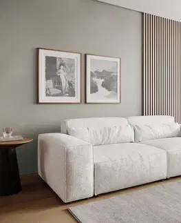 Veľké pohovky DELIFE Veľká pohovka Sirpio 230x95 cm bouclé bielo-béžová