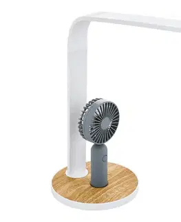 Lampy Eglo 55399 - stmievateľná LED stolná lampa s látorom LED/6,2W/5V 2000mAh biela/hnedá 55399