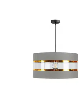 Svietidlá  Luster na lanku LIND 1xE27/60W/230V šedá 0166