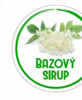 Samolepky na stenu Kinekus Samolepka na fľašu BAZOVÝ SIRUP domáci 12 ks etikiet