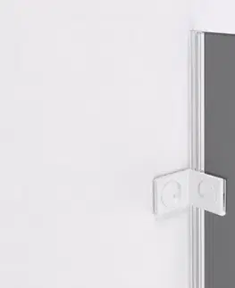 Sprchové dvere CERANO - Sprchová zástena Walk-in Orbis Top Round Ľ/P - 8 mm - okrúhla vzpera - biela matná, grafitové sklo - 130x200 CER-682537